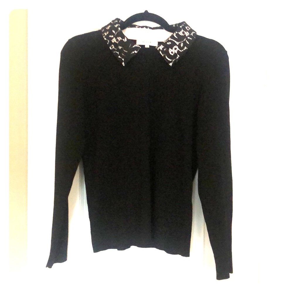 Milly black collared sweater women’s medium